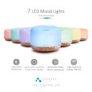 Asakuki Rock Ultraschall Luftbefeuchter, Aroma Diffusor, 500 ml, 7-Farben LED