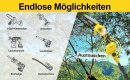 Imoumlive Hochentaster-Set - Akku-Mini-Kettensäge 6" inkl. Teleskopstange