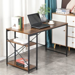 Happy Home Industrie-Look Schreibtisch Regal Holz Metall mit 2 Einlegeböden