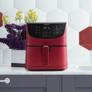 Cosori Premium 5,5-Liter Heißluftfritteuse mit 1 Spießgestell und 5 Spießen, 1700W / Rot
