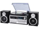 Trevi TT 1072 Stereo Plattenspielersystem mit Digital DAB / DAB Empfänger + Bluetooth-Encoding, Kassette, Fernbedienung in schwarz